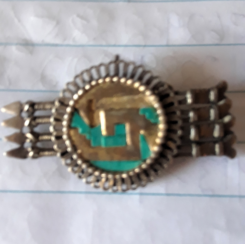 Gold plated, sterling silver, with real turquoise necklace charm